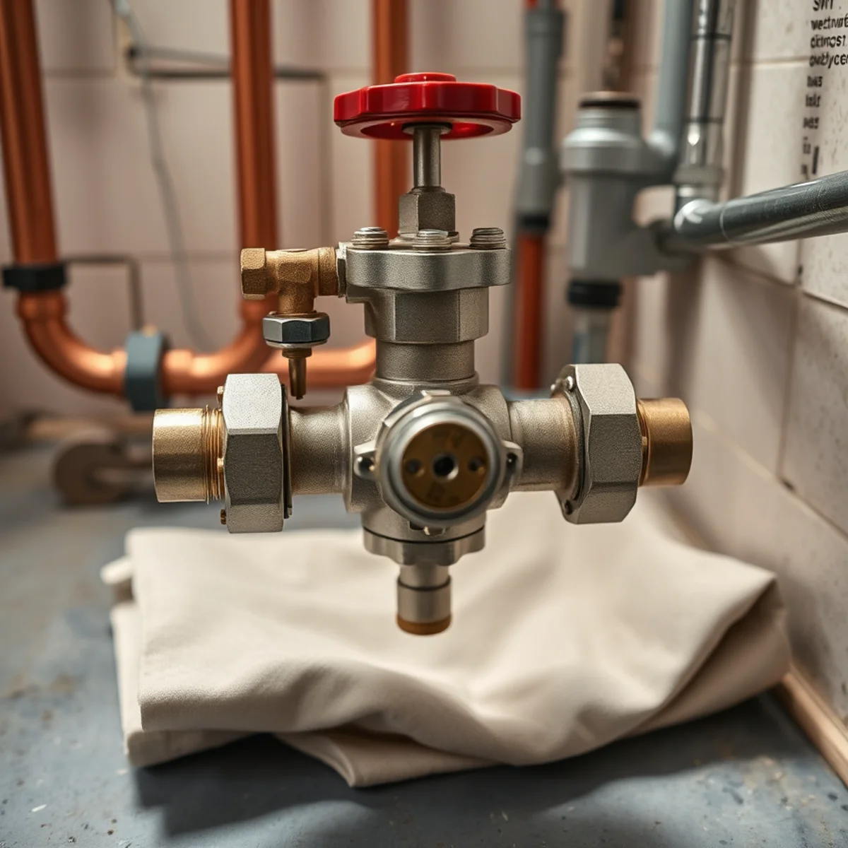 Reduced pressure zone RPZ backflow preventer assembly installed on commercial water main