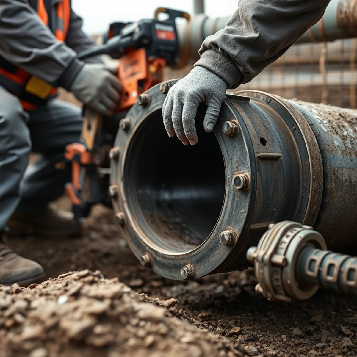 Inversion head feeding resin-soaked liner seamlessly into an existing damaged sewer lateral